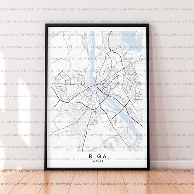 Riga Lettland ungerahmte Karte Druck Riga Lettland Poster Wandbild Karte Deko