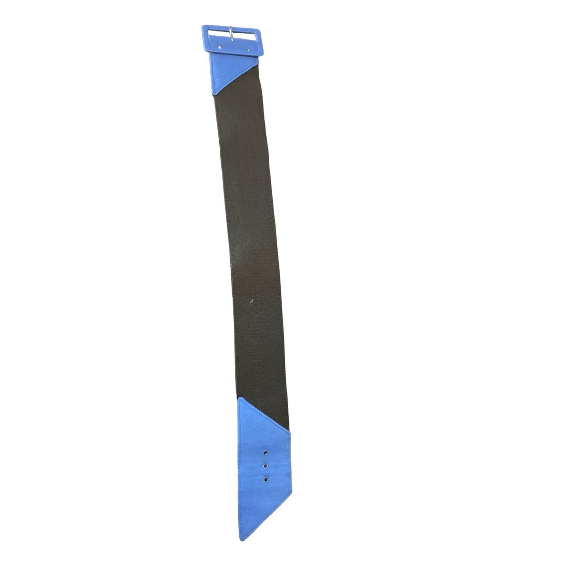 Vintage Blue Black Wide Belt with Stretchy Center Glam 80s 