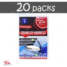 20pks Fishing 12" Walleye Spinner Rigs Crawler Harness 2-hook Silver Blade Snell
