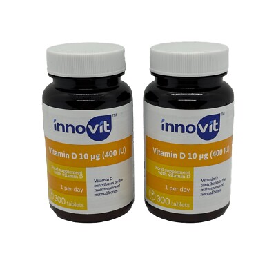 2x Innovit Vitamin D 10 mcg Tabletten - 2x 300 Kapseln - Nahrungsergänzung 