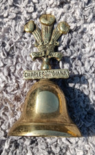 Vintage Brass Bell Ich Dein Charles & Diana 5 Inch In Great Condition