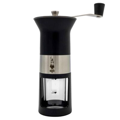 Bialetti Manuelle Kaffeemühle Füllstandskerben Bohnen Mühle mattschwarz