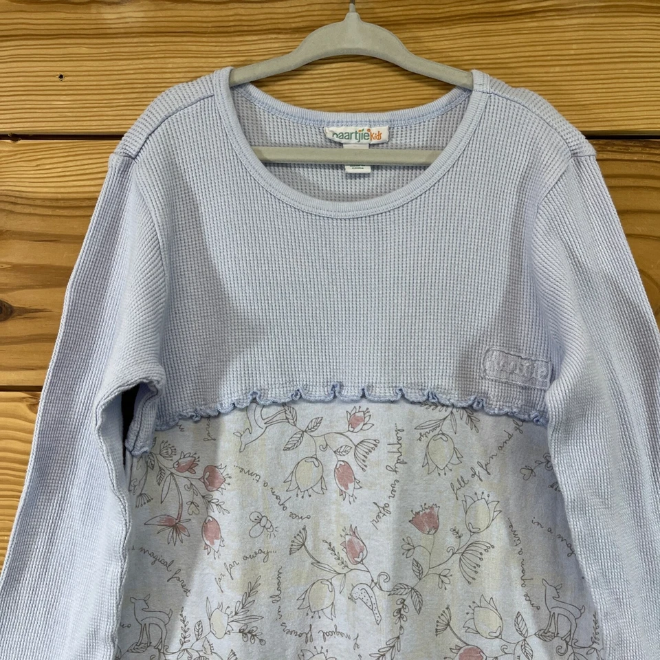 Naartjie Girls Dress XXL 8 Light Purple Thermal Knit Long Sleeve Floral Dots B95 - Image 2 of 4