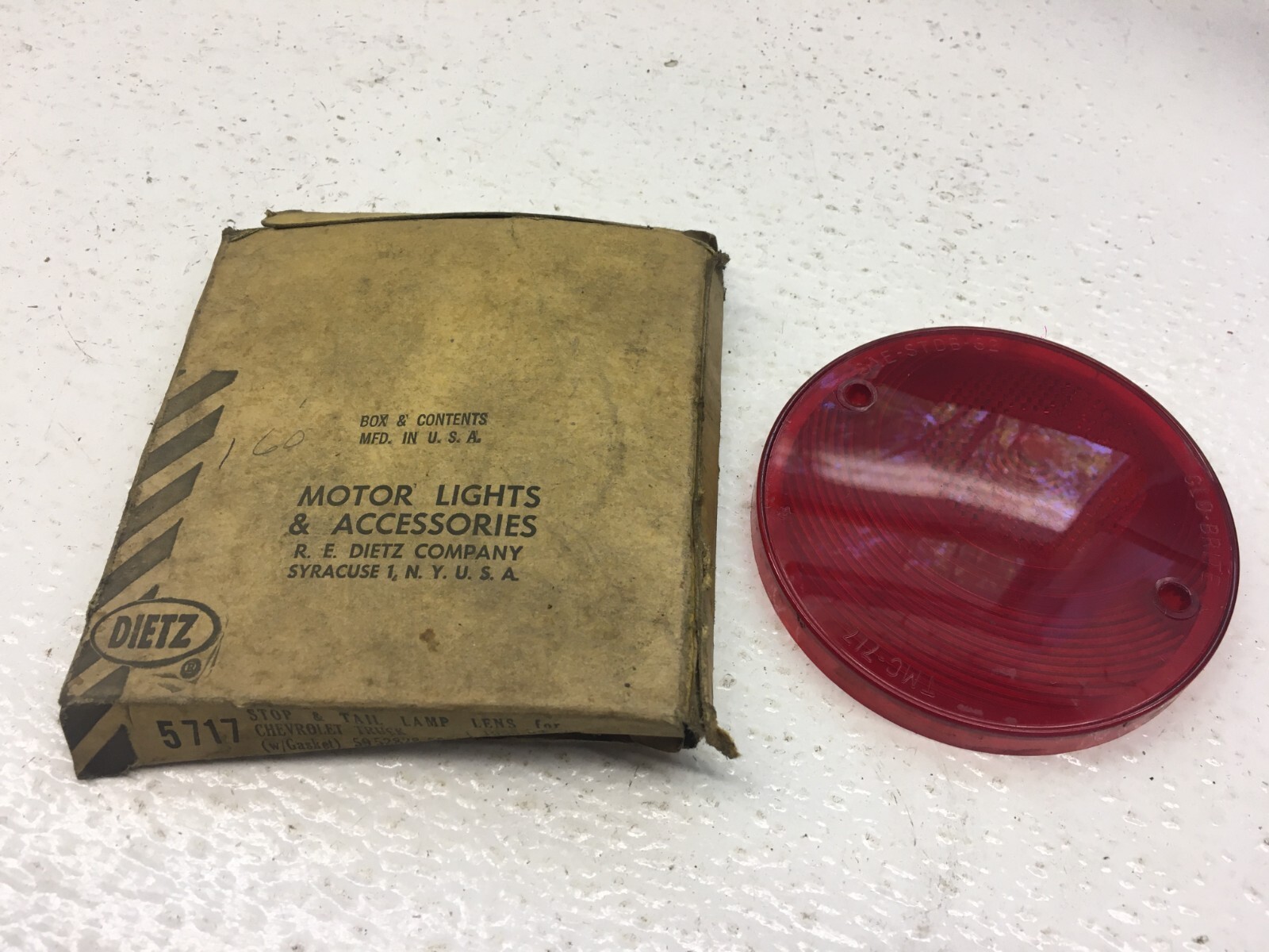Vintage Glo-Brite 1956-64 Chevy GMC Truck Stop Tail Light Lens 5952828