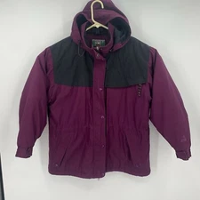 Eastern Mountain Sports Womens Hooded Full Zip Jacket Purple Black Size M