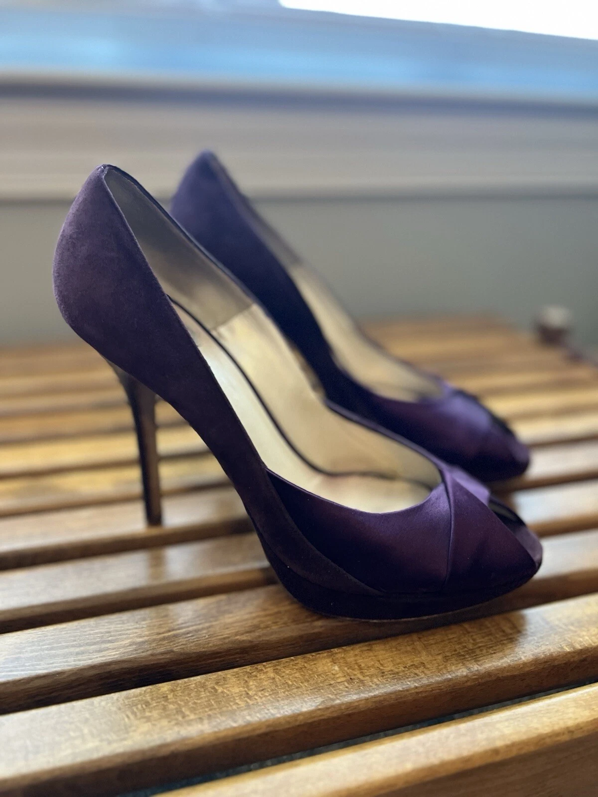 Escarpins femme Christian Dior plateforme daim violet talons hauts pointure 39