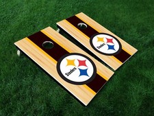 Pittsburgh Steelers Round Logo Cornhole Board Decal Wrap Qty 1 24.25" x 48.25"
