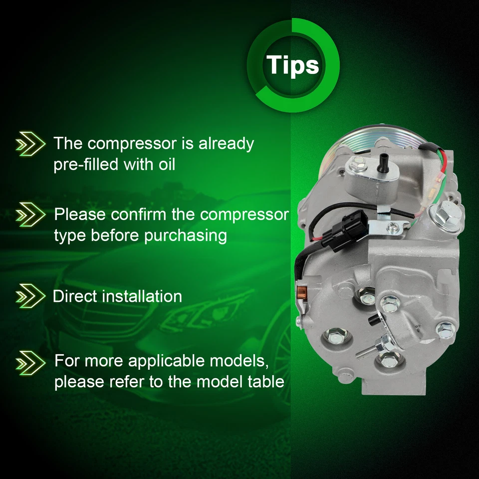 Compresor de aire acondicionado para Acura TSX 2,4 L 2009 2010 2011 2012 2013 2014 2,4 L 58889 Foto 4 de 4
