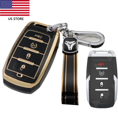 Car Key Case Cover Keychain Smart Remote Key Fob For Dodge RAM 1500 2019-2022