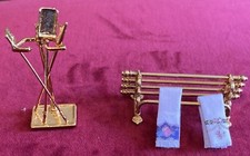 Miscellaneous Lot Dollhouse Brass Items Fireplace Etc Items Dollhouse Miniatures