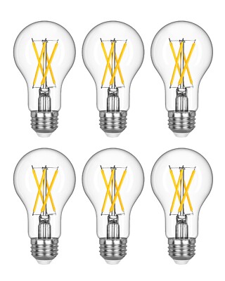 EDISHINE 6 Pack Vintage LED Edison Bulbs, A19 Dimmable 800LM 4000K Cool White