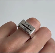 Rotatable Fidget rings rotatable fuck&love adjustable mood Ring for Men Women