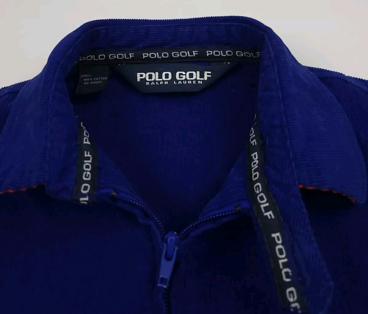 Vintage 90s Polo Golf Ralph Lauren Corduroy Zip Jacket Vtg Crest
