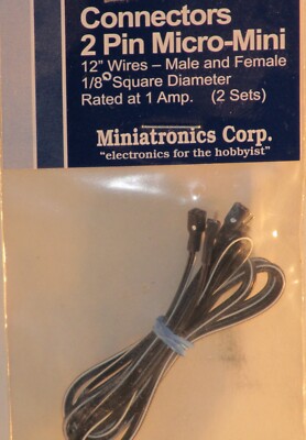 Miniatronics 50-001-02 2 Pin Micro Mini Connector 12'' Wires