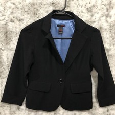 Bongo Women  s Black Blazer With Blue Satin Lining Size S