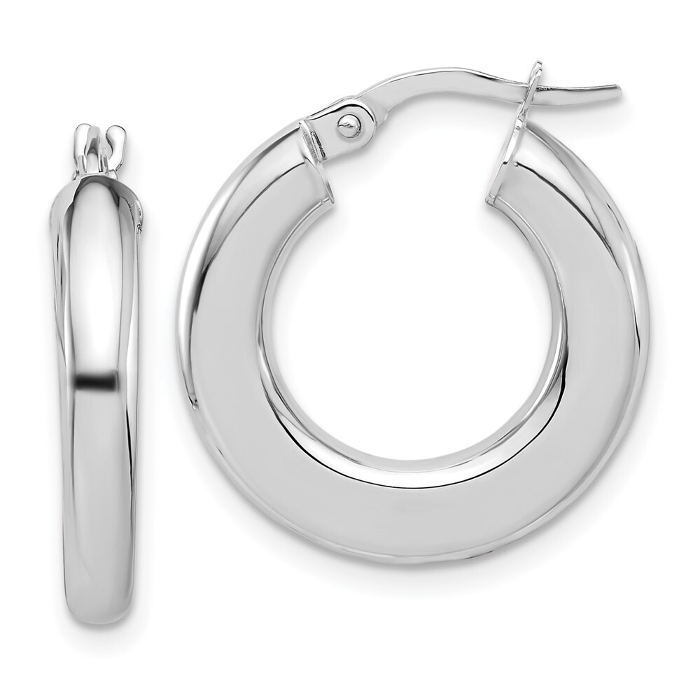 14K White Gold 23mm Polished Tube Hoop Earrings TF2199W