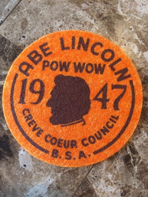 Boy Scout Creve Coeur Council 1947 Abe Lincoln Felt Pow Wow Patch Badge BSA