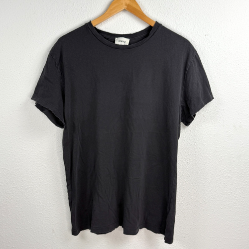 Elwood Men's Size Large Organic Cotton T-Shirt Distressed Faded Black Blank