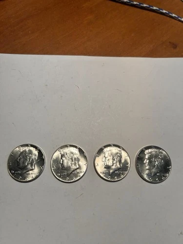 (4) 1964 Kennedy Half Dollar 90% Silver Uncirculated US 50C Coin