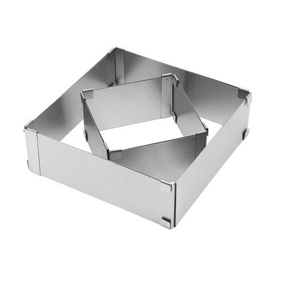 Stainless Steel Cake Mold Ring Adjustable Square Mousse Circle Cake Decorating