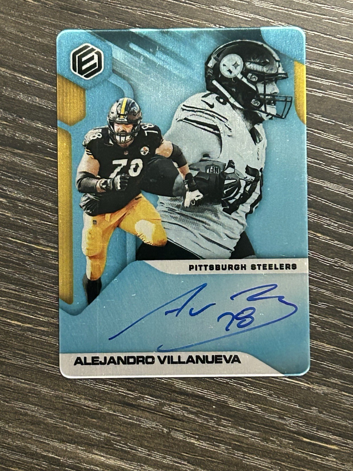 2019 Panini Elements Alejandro Villanueva Platinum #1/1 Steelers On Card Auto