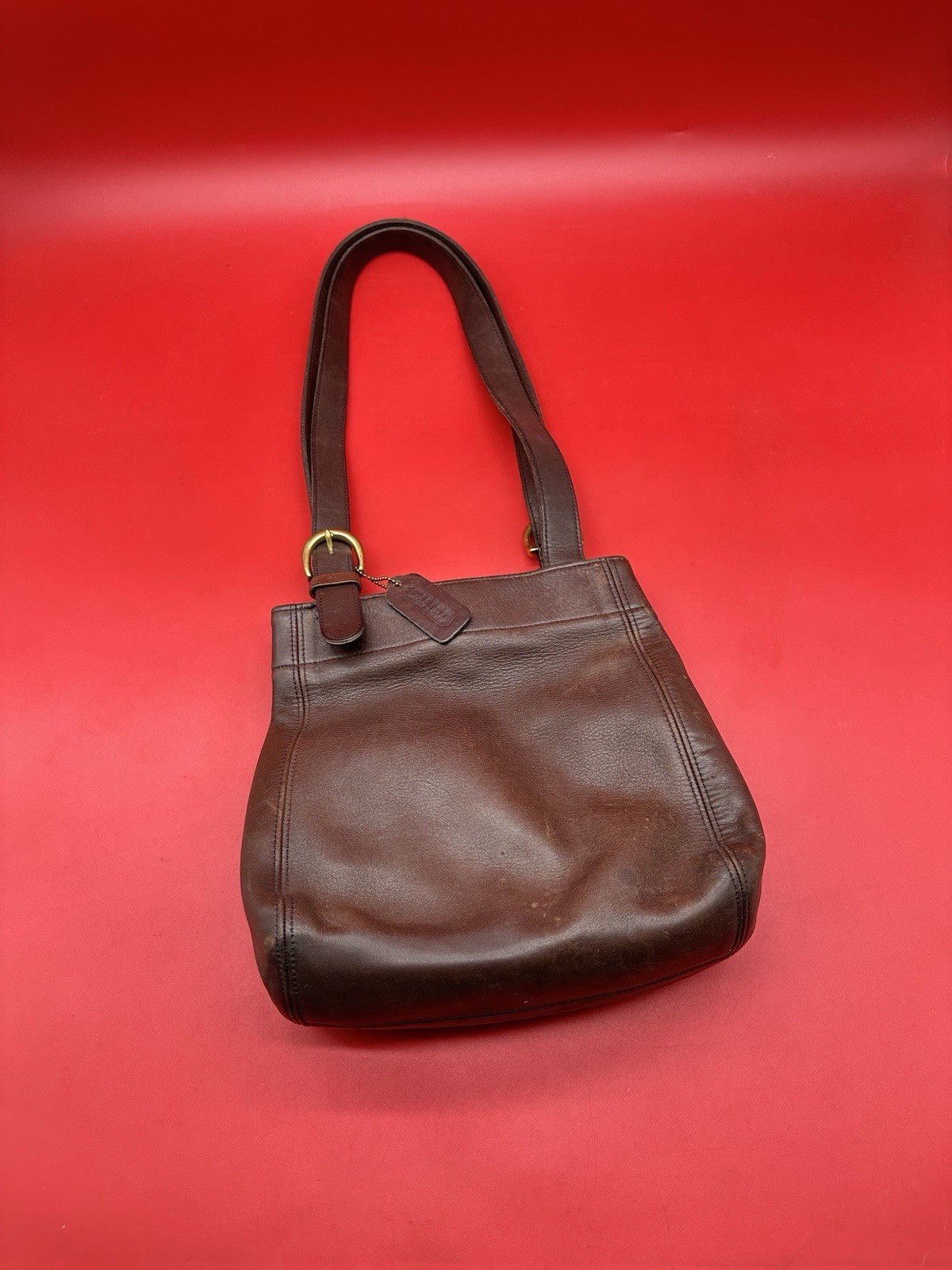 Vintage COACH Tote Bag Hand Bag Brown Leather