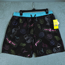 Bart SIMPSON Swim Trunks Mens Medium Black NEFF Board Shorts Pockets NWT