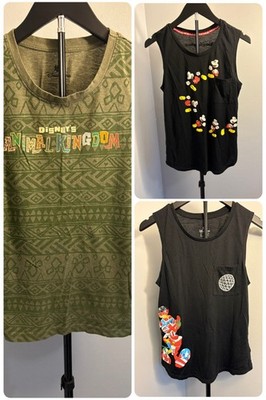 Disney World Parks WDW 3 Tank Tops Sleeveless Shirt Size Small S Epcot Animal AK
