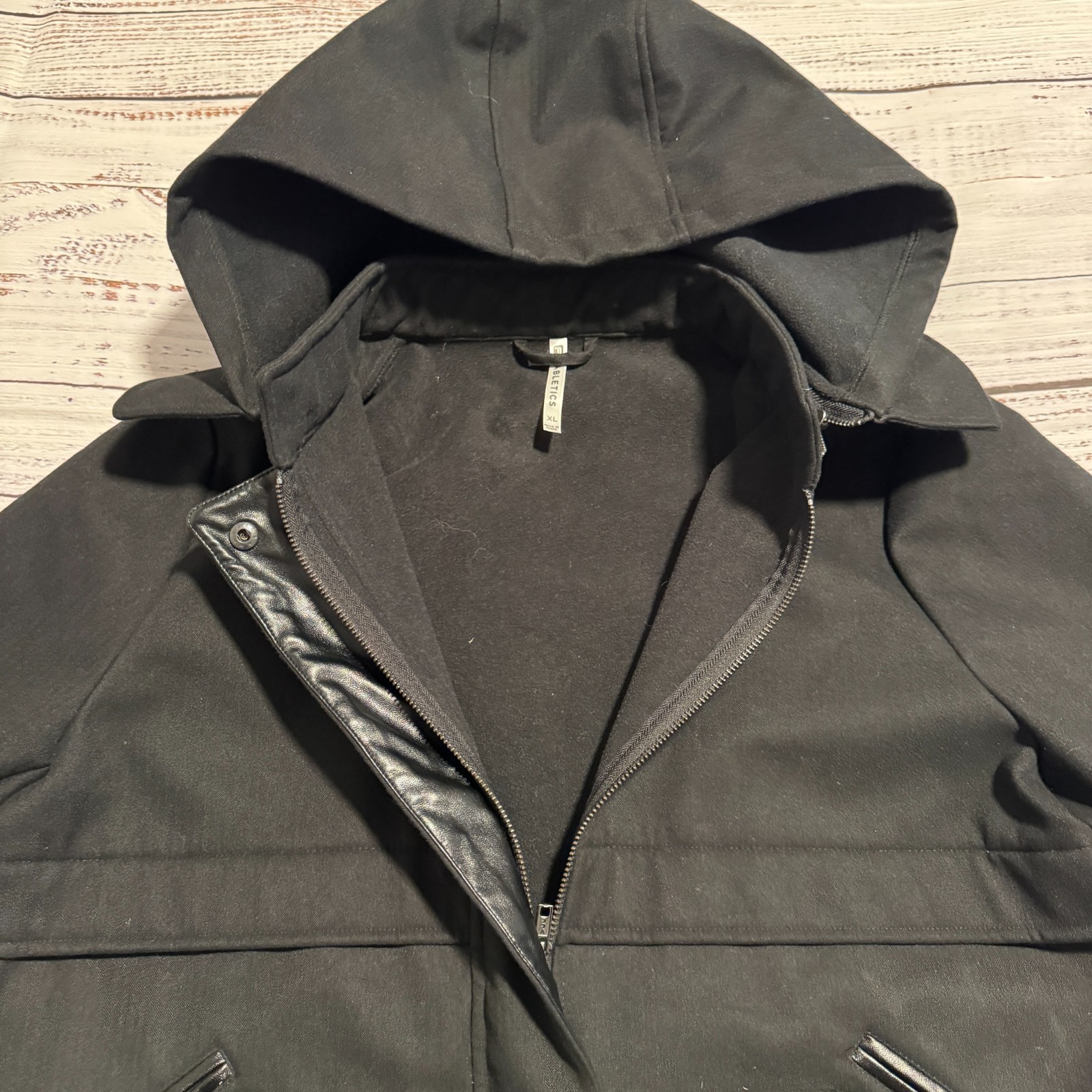 Fabletics Black Full Zip Snap Elbow Patch Zipper … - image 5