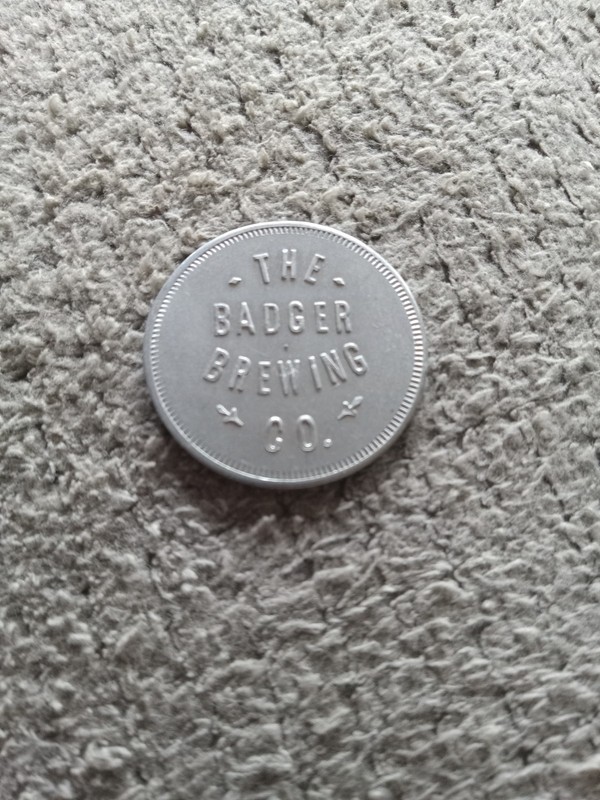 THE BADGER BREWING CO. WISCONSIN TRADE TOKEN