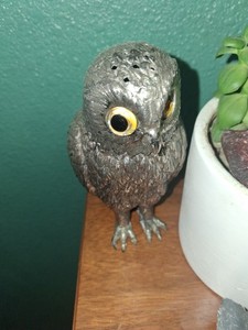 Vintage Corbell & Co Silver Plated Owl Sugar Shaker or Muffineer MCM 1950’s