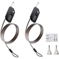 Flexible Retractable Lock Cable - 6.6ft Long for Security