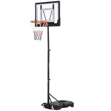 HOMCOM Canestro Basket in Acciaio Altezza Regolabile Base con Ruote e Tabellone
