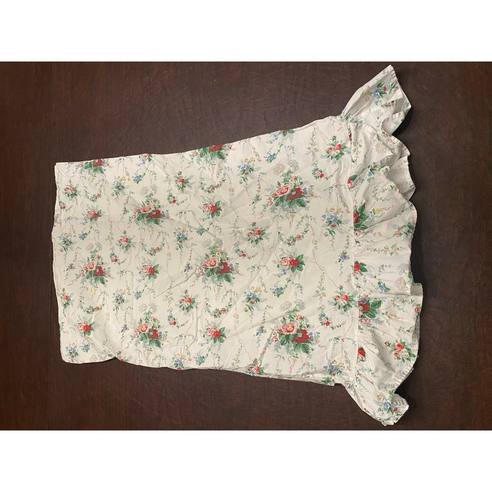 Funda de Almohada Vintage Ralph Lauren Floral Volantes Estándar 100% Algodón Hecha en EE. UU. Foto 2 de 4