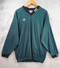Adidas Vintage 90s Soccer Goalkeeper Green Men Large Elastic Hem Jersey 3 Stripe