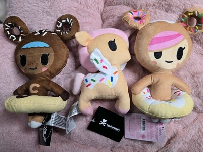 Tokidoki 3 Plushes , Donutella, Chocotella & Dolce 8 inches 