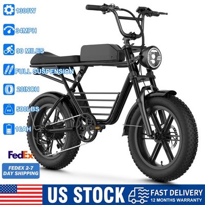 #ad Peak 1300W Electric Off Road Bike 20 Inch Full Suspension E Motorcycle 48V 16Ah $799.00