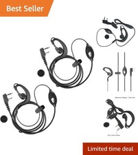 Lightweight Dual Walkie Talkie Headsets with Detachable Cables - Ideal for Teams
