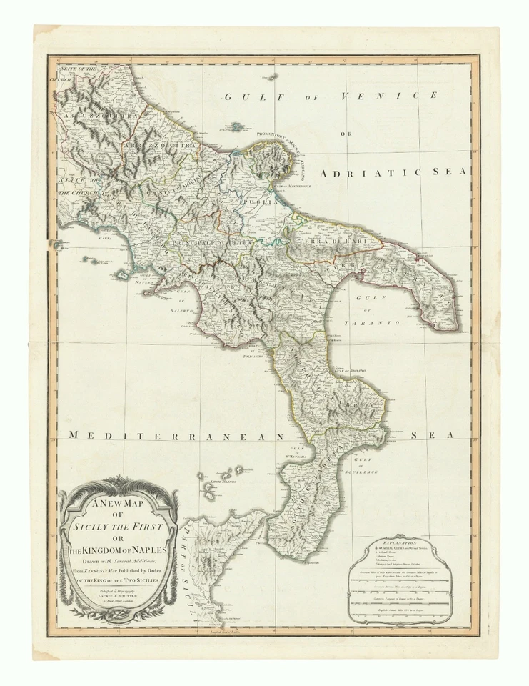 Antique Map "A New Map of Sicily" (Italy) Laurie & Whittle, 1799 — 第 2/4 张图片