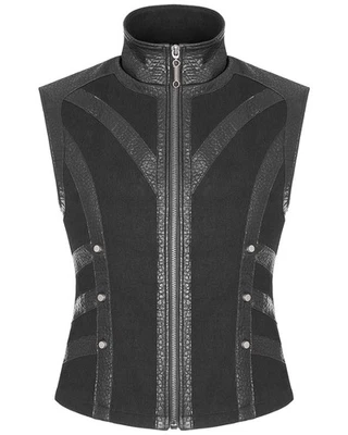 Punk Rave Chaleco Sin Mangas Gótico Steampunk Negro Con Estrellas - Imagen 1 de 4
