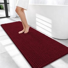 OLANLY Thick Bathroom Runner Rugs 47x20, Extra Soft 47" X 20", Burgundy