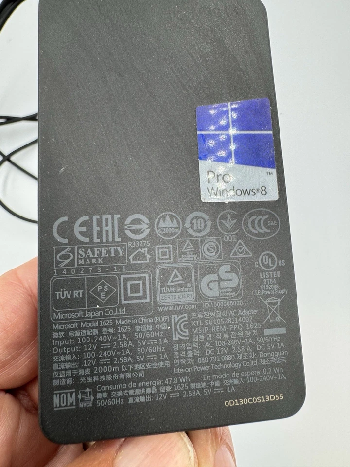 Microsoft Surface Pro 3 & 4 Power Supply USB model 1625 w/Power Cord, USED Test - Image 3 of 3