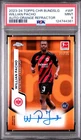 Willian Pacho 2023-24 Topps Chrome Bundesliga Orange /25 Auto PSA 9 Rookie