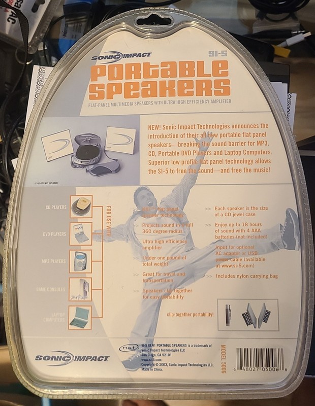 Speakers Sonic Impact SI-5 Flat Panel Portable Multimedia Speakers NIB
