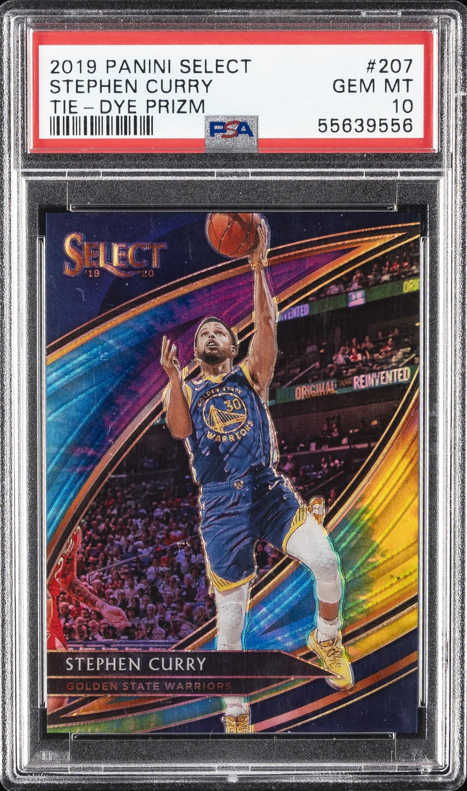 2019 PANINI SELECT TIE-DYE PRIZM #207 STEPHEN CURRY #/25 PSA 10