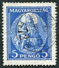 HUNGARY 1932 5p blue SG537 used NG Madonna and Child #A01