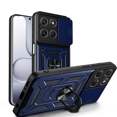 Outdoor Panzer Hülle für Motorola Moto G77 Kameraschutz Ring Case Stoßfest Blau
