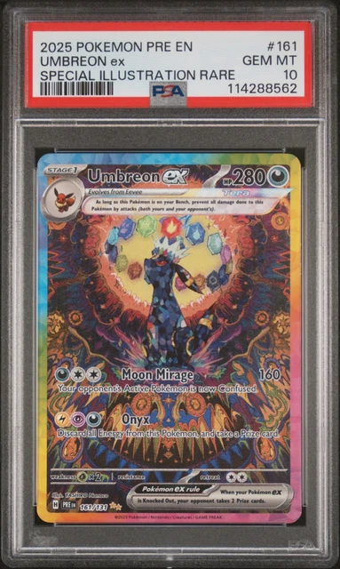 2025 POKEMON PRE EN-PRISMATIC EVOLUTIONS #161 UMBREON EX PSA 10