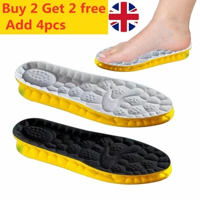 4D Memory Foam Insoles Orthopaedic Shoe Pads Comfort Foot Feet for Womens Men-