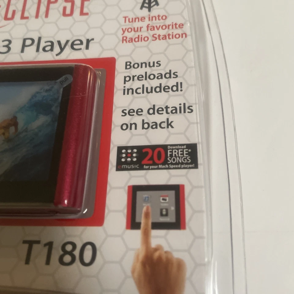 Eclipse T180 4GB MP3 Red Music Video Player - Touch Screen - New Sealed - Image 3 of 4